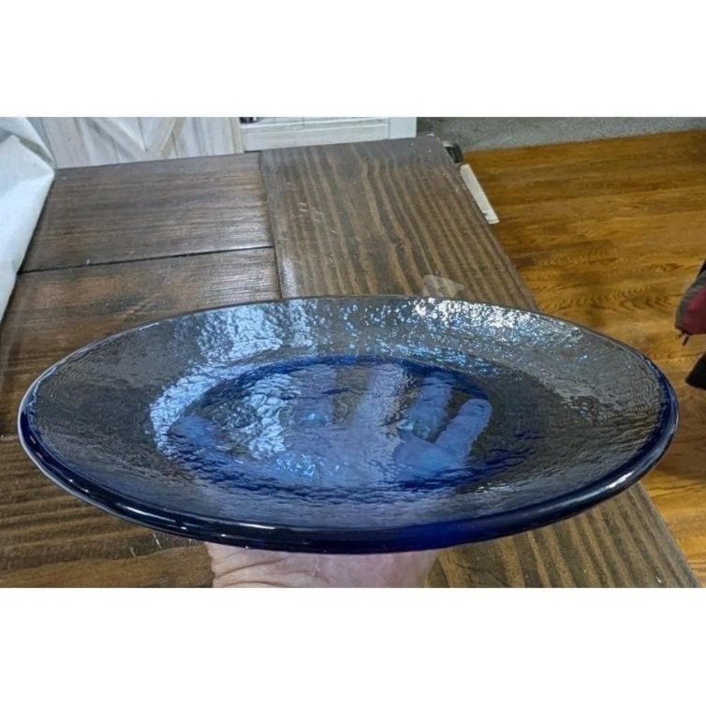 Fire and & Light Cobalt Blue Recycled Glass Dinner Plate 11" - Picture 5 of 7